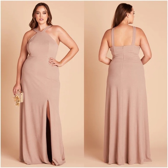 BIRDY GREY Gene Crepe Dress In Taupe - Picture 1 of 7